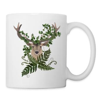 Hirsche und Farne - Tasse - Weiß - Rechts