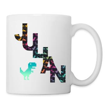 JULIAN - Schöner Jungen Name mit Dinosaurier - Tasse - Weiß - Rechts