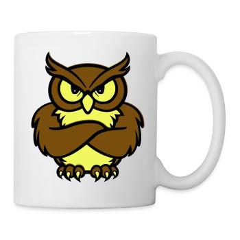 eule comic tier - Tasse - Weiß - Rechts