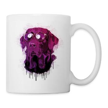 Labrador mit Sonnenbrille - Tasse - Weiß - Rechts