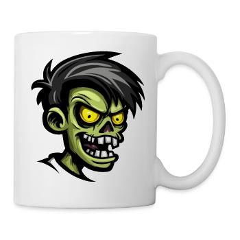 Bande dessinée d’Halloween zombie - Mug blanc - blanc - Droite