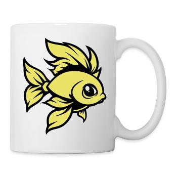 goldfisch fisch comic tier - Tasse - Weiß - Rechts