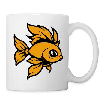 goldfisch fisch comic - Tasse - Weiß - Rechts