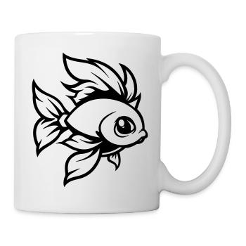 goldfisch fisch comic - Tasse - Weiß - Rechts
