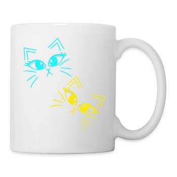 Chat Chats Chaton Chat Visage des années 80 des années 90 - Mug blanc - blanc - Droite