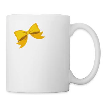Buchstabe o gelbe Schleife - Tasse - Weiß - Rechts