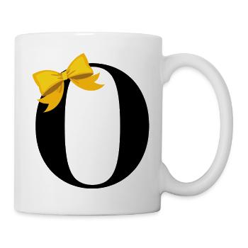 Letter o yellow bow - Mug - white - Right