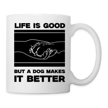 hund life is good pfote - Tasse - Weiß - Rechts