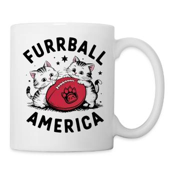 Furrball America Cute Cat American Football - Mug - white - Right