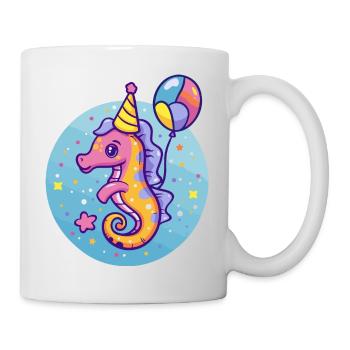 Seepferd Geburtstag Baby - Tasse - Weiß - Rechts