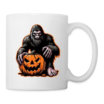 Halloween-Bigfoot-Kürbis-Schrecken - Tasse - Weiß - Rechts