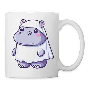 Nilpferd Halloween Lustig Geist - Tasse - Weiß - Rechts