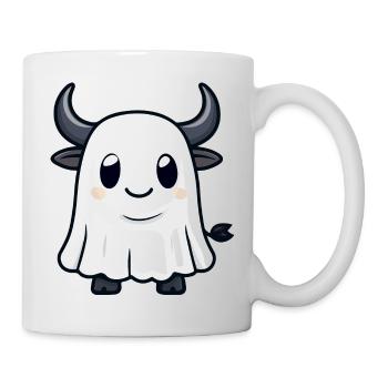 Stier Halloween Lustig Geist - Tasse - Weiß - Rechts