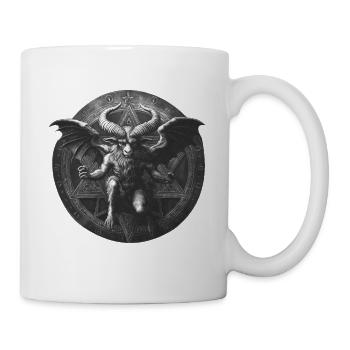 teufel mit pentagramm - Tasse - Weiß - Rechts