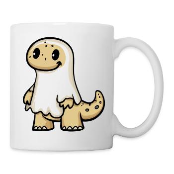 Dinosaur brontosaurus Halloween ghost - Mug - white - Right