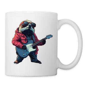 Paresseux avec guitare électrique - Mug blanc - blanc - Droite