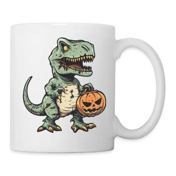 Dinosaur T-Rex Halloween Comic Funny - Mug - white - Right