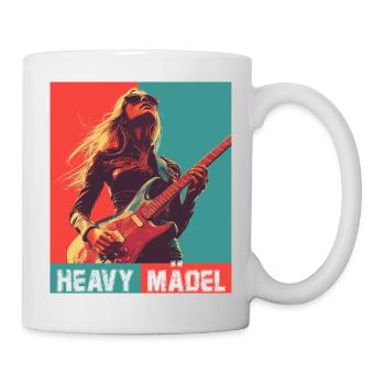 Heavy Girl, Woman with Electric Guitar - Mug - white - Right