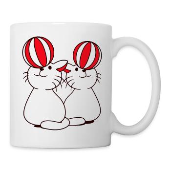 2 chats jouant au ballon Support de ballon de plage Fun Circus - Mug blanc - blanc - Droite