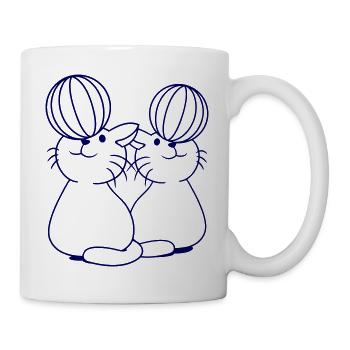 2 chats jouant au ballon Support de ballon de plage Fun Circus - Mug blanc - blanc - Droite