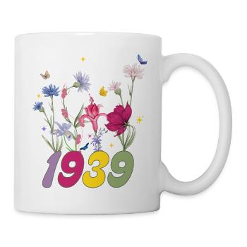 Année de naissance 1939 fleurs sauvages - Mug blanc - blanc - Droite