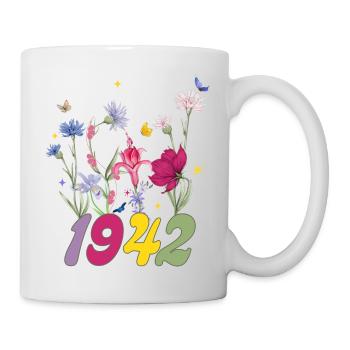 Geburtsjahr 1942 Wildblumen - Tasse - Weiß - Rechts