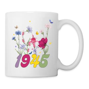 Année de naissance 1945 fleurs sauvages - Mug blanc - blanc - Droite
