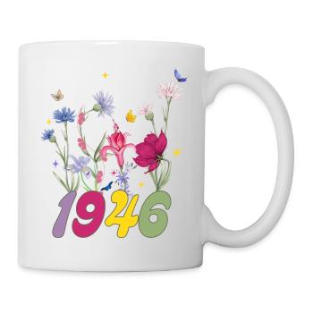Year of Birth 1946 Wildflowers - Mug - white - Right