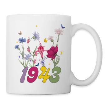 Geburtsjahr 1943 Wildblumen - Tasse - Weiß - Rechts