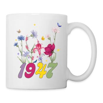 Year of Birth 1947 Wildflowers - Mug - white - Right