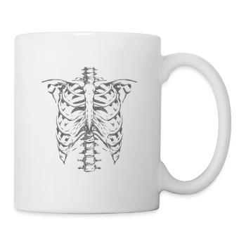Skelett Halloween Kostüm - Tasse - Weiß - Rechts