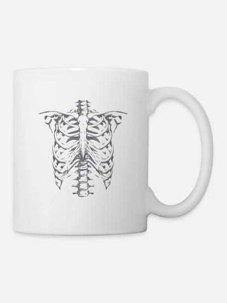 Skelett Halloween Kostüm - Tasse - Weiß