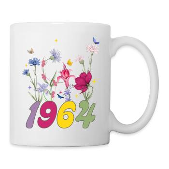 Geburtsjahr 1964 Wildblumen - Tasse - Weiß - Rechts