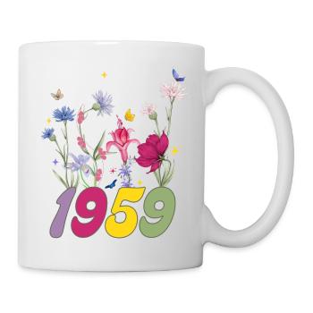 Geburtsjahr 1959 Wildblumen - Tasse - Weiß - Rechts