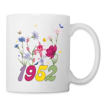 Geburtsjahr 1952 Wildblumen - Tasse - Weiß - Rechts