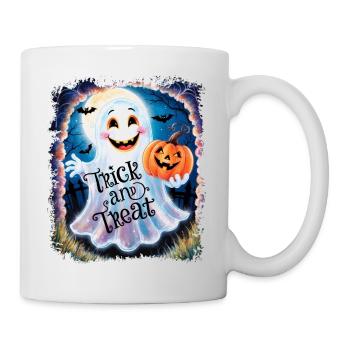 Trick and Treat halloween ghost funny - Mug - white - Right