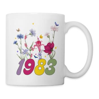 Geburtsjahr 1983 Wildblumen - Tasse - Weiß - Rechts