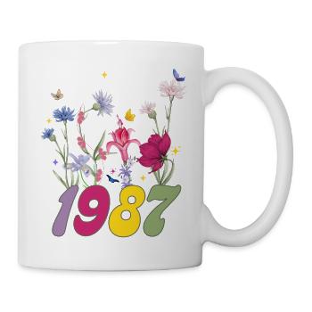 Year of birth 1987 wildflowers - Mug - white - Right