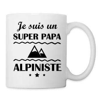 Super papa alpiniste, fête des pères, alpinisme - Mug blanc - blanc - Droite