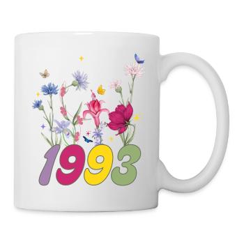 Year of birth 1993 wildflowers - Mug - white - Right