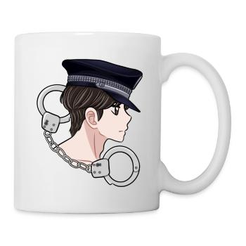 Police Polizei Manga Anime Handschellen Polizist - Tasse - Weiß - Rechts