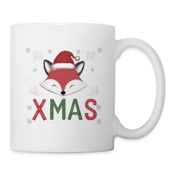 Niedlicher Fuchs mit Weihnachtsmütze Foxy Xmas - Tasse - Weiß - Rechts