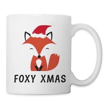 Niedlicher Fuchs mit Weihnachtsmütze Foxy Xmas - Tasse - Weiß - Rechts