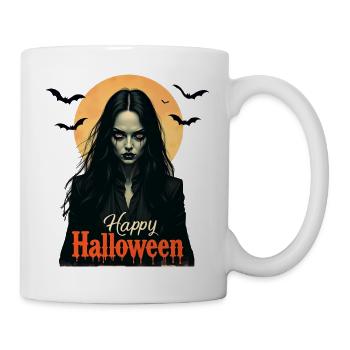 Gotische Halloween Hexe - Tasse - Weiß - Rechts