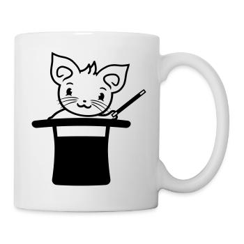 Magical Enchanted Top Hat Wizard Cat - Mug - white - Right
