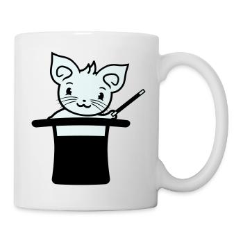 Magical Enchanted Top Hat Wizard Cat - Mug - white - Right