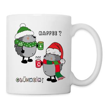 Hérisson au café ou au vin chaud, Noël - Mug blanc - blanc - Droite