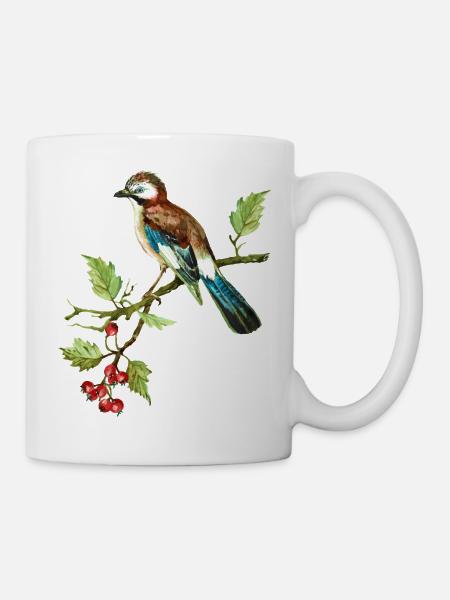 Bunter Vogel - Tasse - Weiß