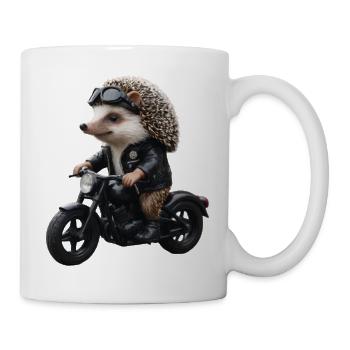 Hérisson motard - Mug blanc - blanc - Droite