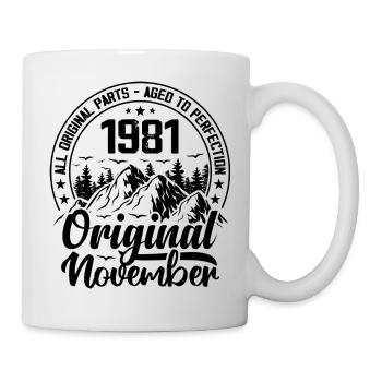 1981 November Original Geschenk zum 43-jährigen Jubiläum - Tasse - Weiß - Rechts